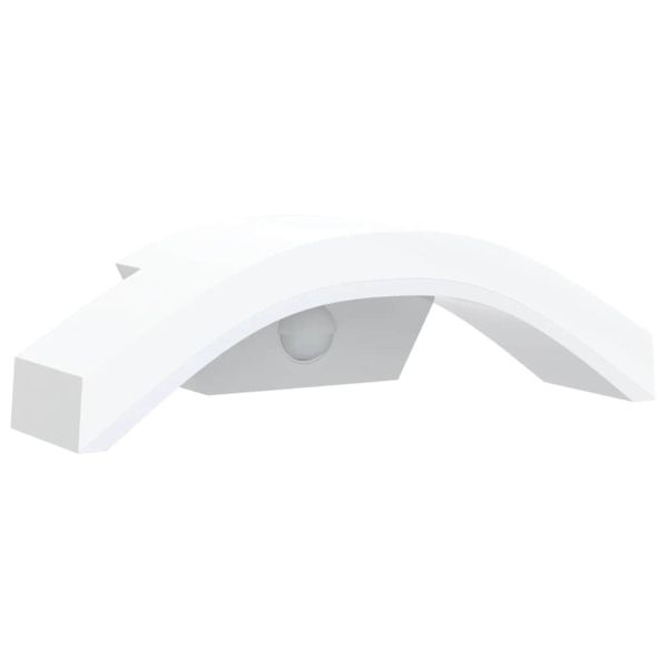 Външна LED стенна лампа със сензор, бял, лят алуминий