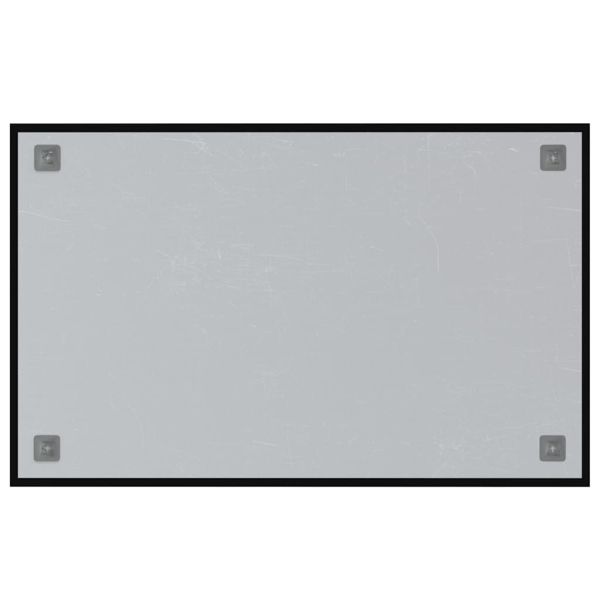 Магнитна дъска за стена, черна, 80x50 см, закалено стъкло