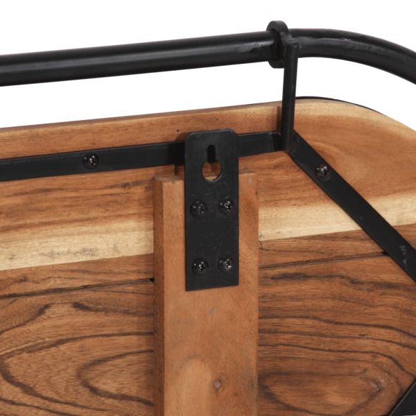 Стенна закачалка с 5 куки, акация масивно дърво