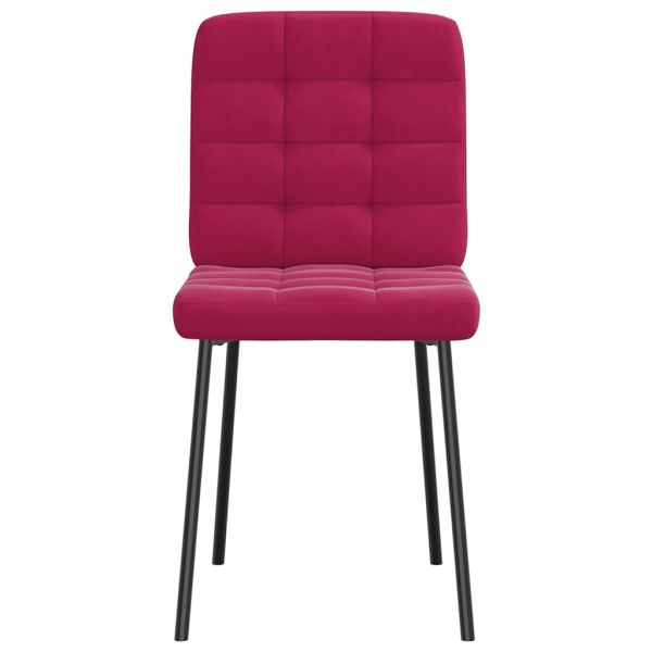 Трапезни столове, 2 бр, виненочервени, кадифе