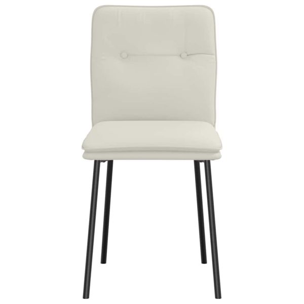 Трапезни столове, 2 бр, кремави, кадифе