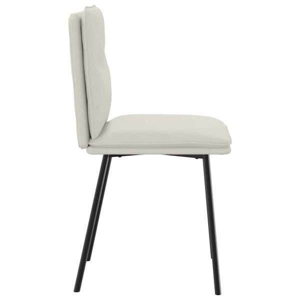 Трапезни столове, 2 бр, кремави, кадифе