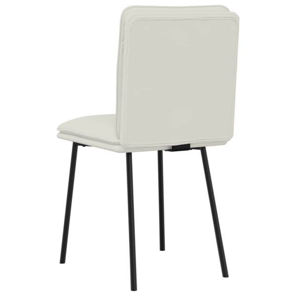 Трапезни столове, 2 бр, кремави, кадифе