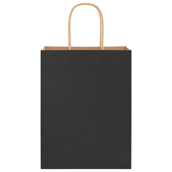Хартиени торбички 250 бр с дръжки черни 21x11x28 см