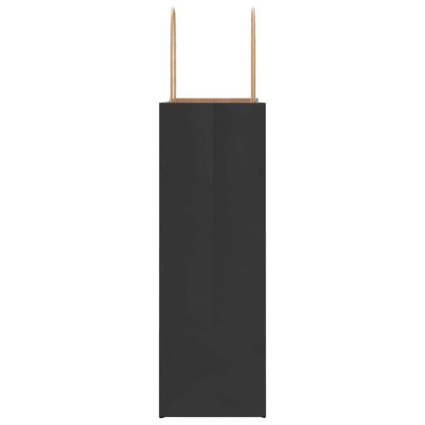 Хартиени торбички 250 бр с дръжки черни 26x12x35 см