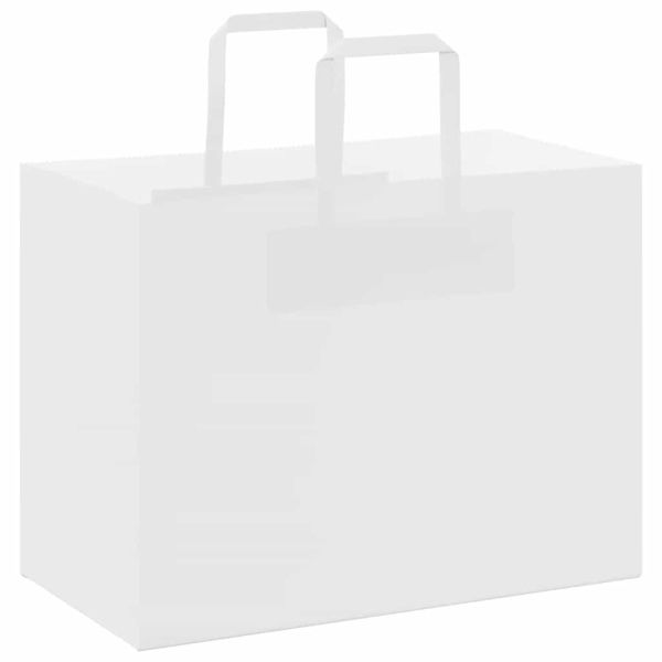 Хартиени торбички 250 бр с дръжки бели 32x17x25 см