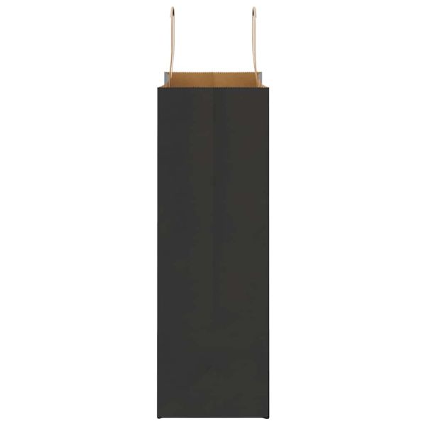 Хартиени торбички 250 бр с дръжки черни 26x12x35 см