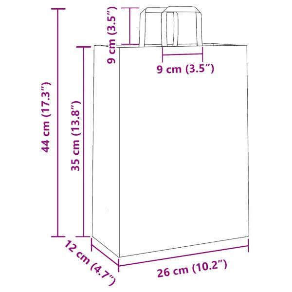 Хартиени торбички 250 бр с дръжки черни 26x12x35 см