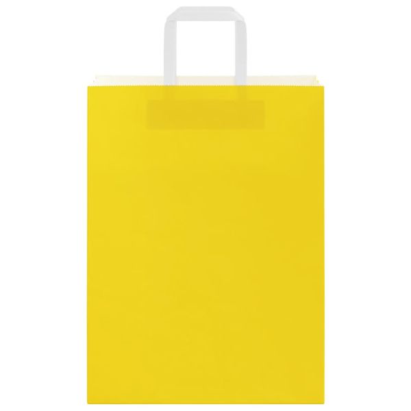 Хартиени торбички 50 бр с дръжки жълти 26x12x35 см