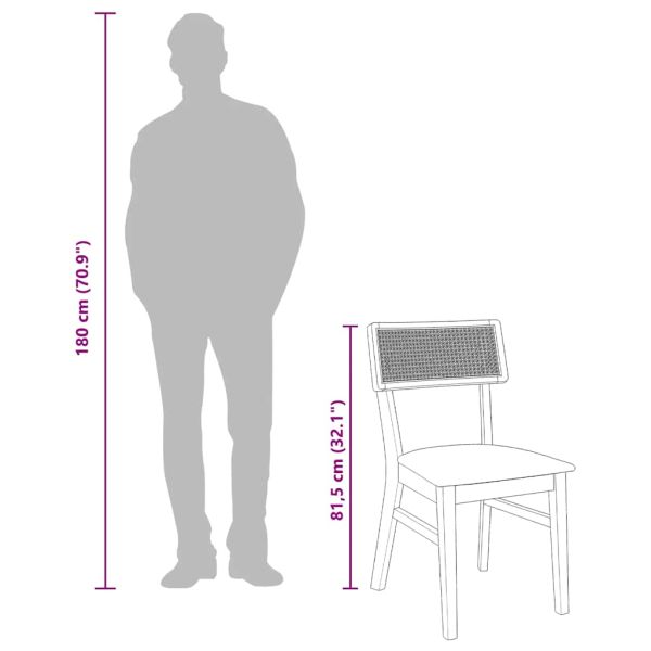 Трапезни столове с възглавници 2бр Кафяв масивна дървесина гума