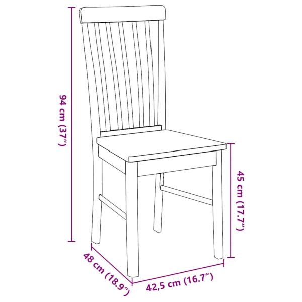 трапезни столове 2 бр. масивна дървесина гума