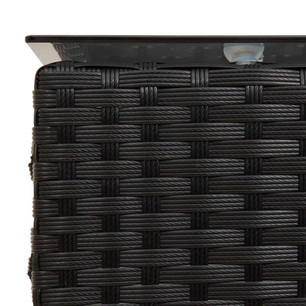 Градински Софа Комплект 2 pcs Черен и кремав полиратан