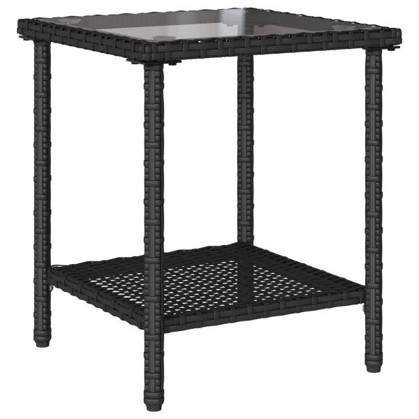 Градински диван с възглавница 2 pcs Черен и Туркоаз Полиратан