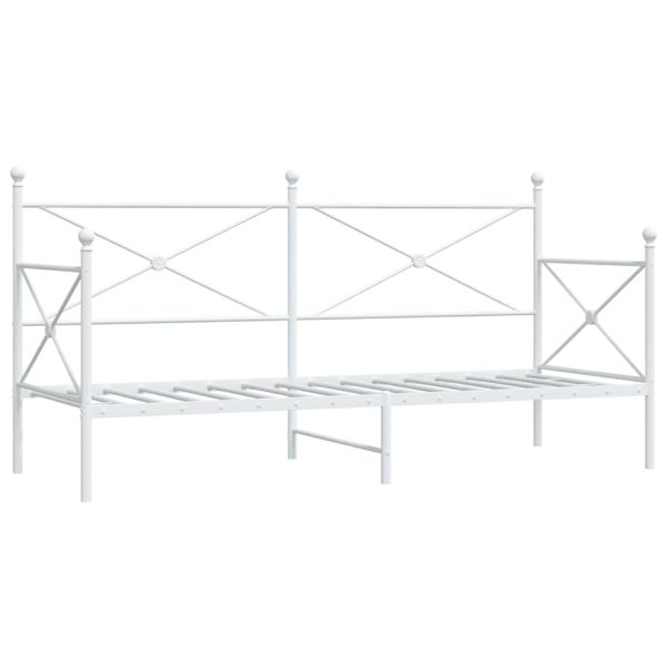 Дневно легло без матрак Бяло 90x190 cm Стомана