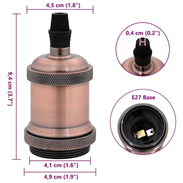 Лампи 2 бр Червен бронз E27