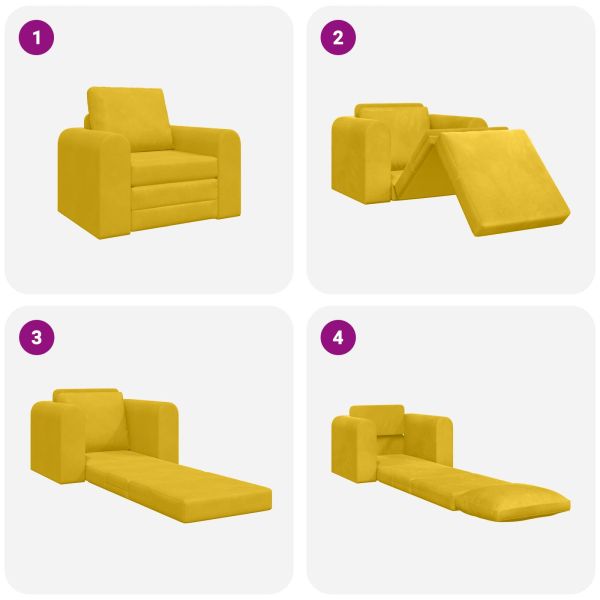 Диван легло Жълто 98 x 71 x 83 см Кадифе