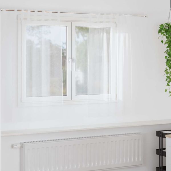 Перде от воал С завеси 2 pcs Бяло 140 x 140 cm Полиестер