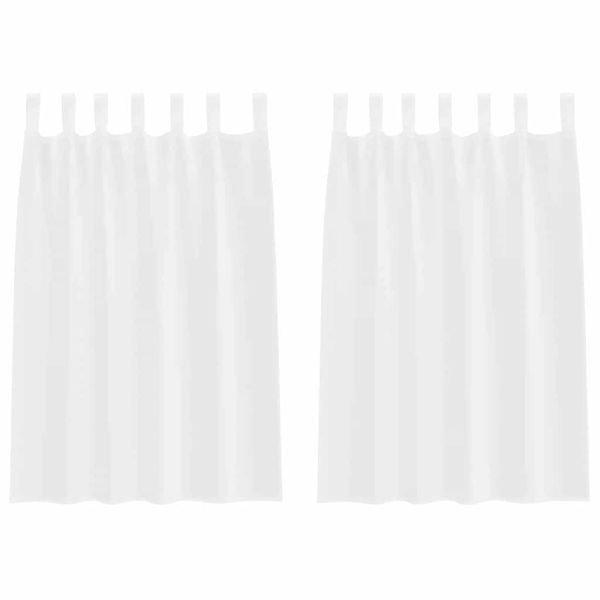 Перде от воал С завеси 2 pcs Бяло 140 x 140 cm Полиестер