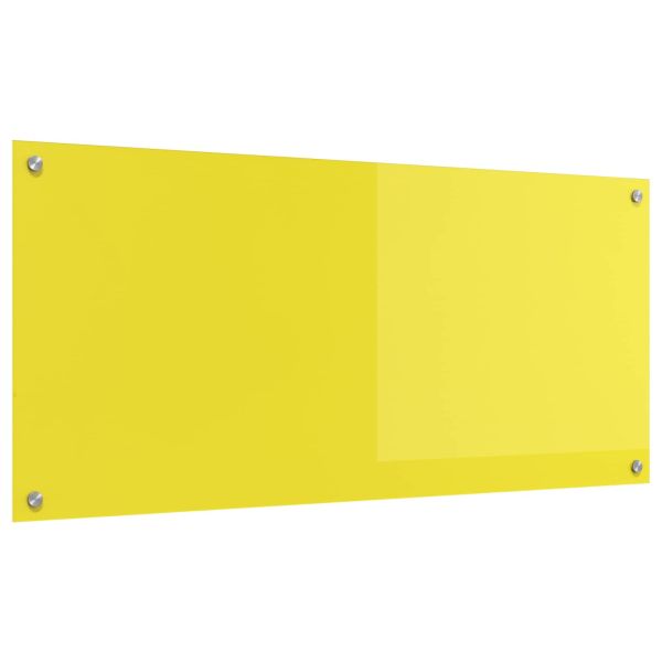 Кухненски гръб Жълто 110 x 50 cm закалено стъкло