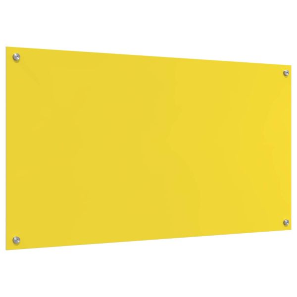 Кухненски гръб Жълто 110 x 60 cm закалено стъкло