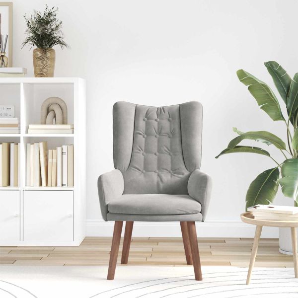 фотьойл Светлосиво 63 x 67 x 94 см Кадифе