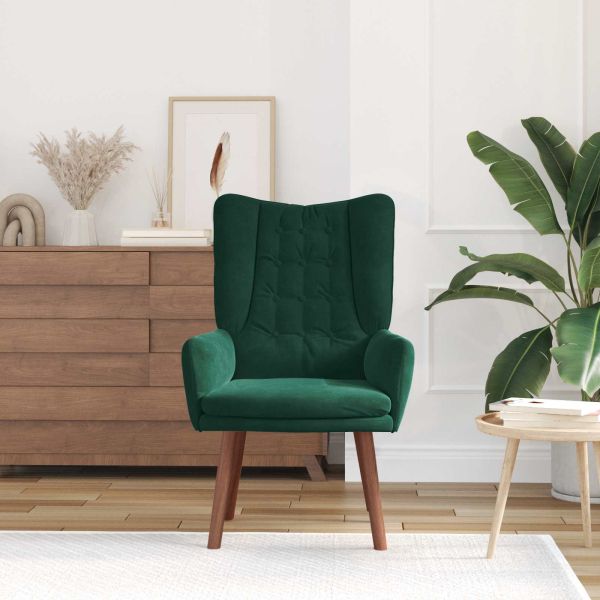 фотьойл Тъмен зелен 63 x 67 x 94 см Кадифе