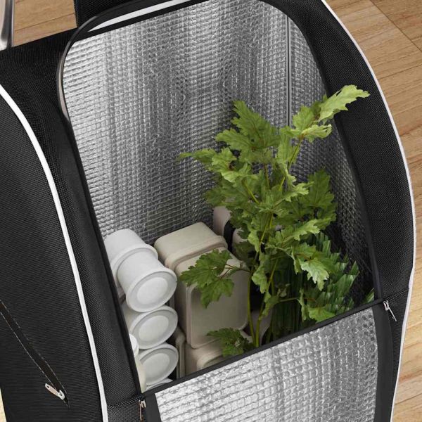 Пазарски тролей Черно 39,5 x 33 x 93 см Оксфордска тъкан