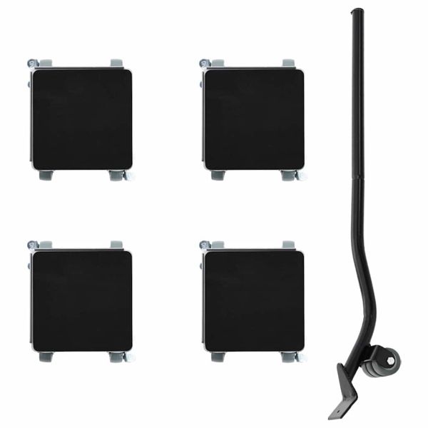 Мебелни колелца 4 бр. с повдигач 13,5x13,5x6 см, стомана 1300 кг