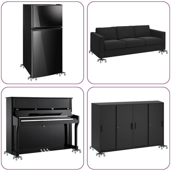 Мебелни колелца 4 бр. с повдигач 13,5x13,5x6 см, стомана 1300 кг