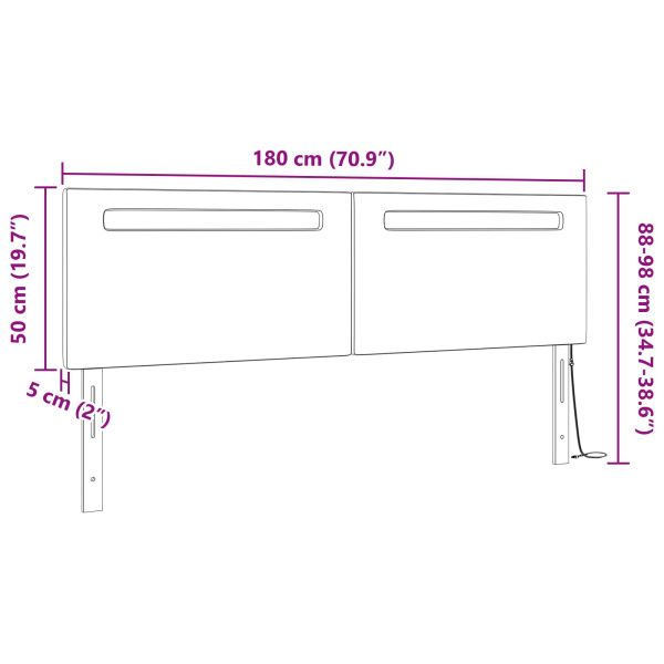 LED глава Черно 180 cm Изкуствена