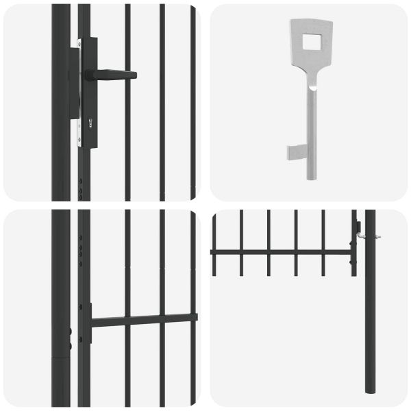 Врата за ограда с заключване Boxtel Сив 103 x 200 cm