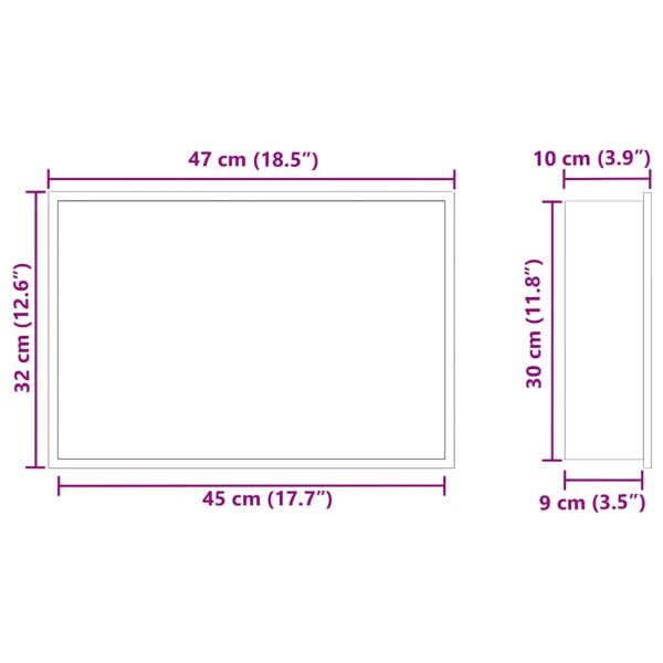 Нишата за душ Черно 45 x 30 x 9,5 см Неръждаема стомана