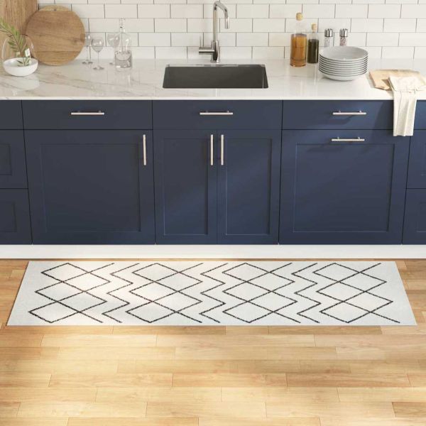 Килим за кухня Бяло 180 x 60 cm Кадифе