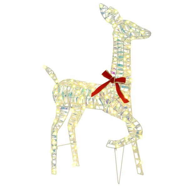 Семейство елени 3 pcs Топло бяло 67 x 26 x 127 см PET