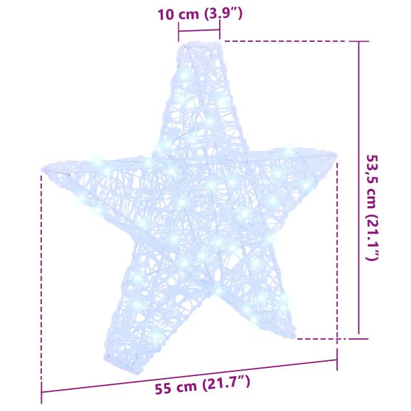 3D звезда Студено бяло 55 x 53.5 x 10 см Акрил