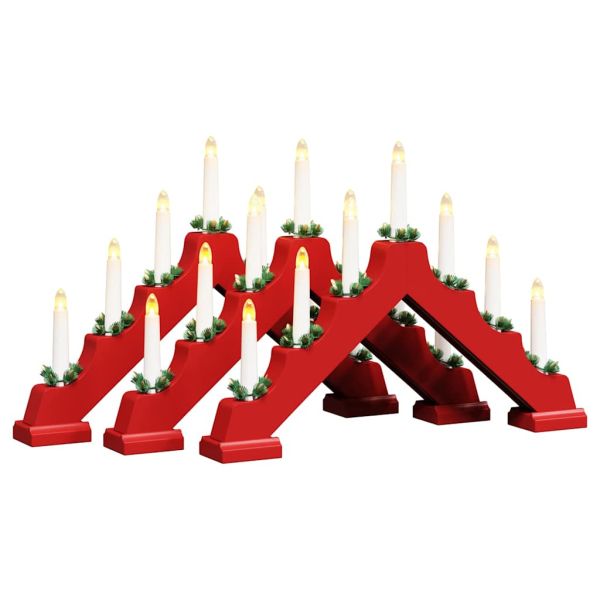 Коледен свещен мост 3 pcs Червено 39.5 x 5 x 29 см