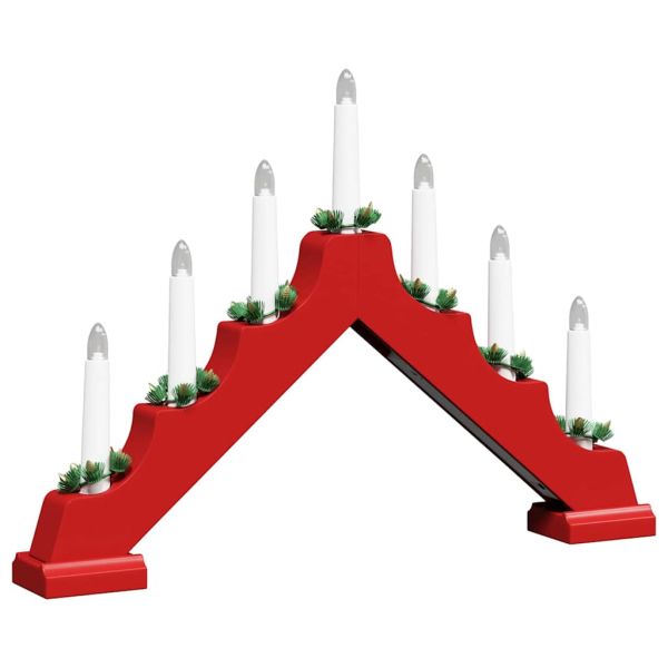 Коледен свещен мост 3 pcs Червено 39.5 x 5 x 29 см