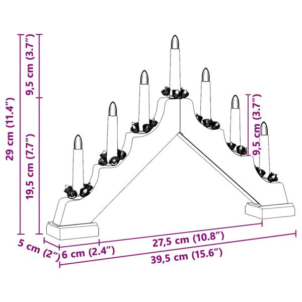 Коледен свещен мост 3 pcs Червено 39.5 x 5 x 29 см