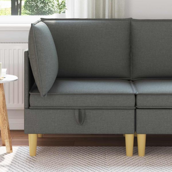 Табуретка с място за съхранение Тъмен сив