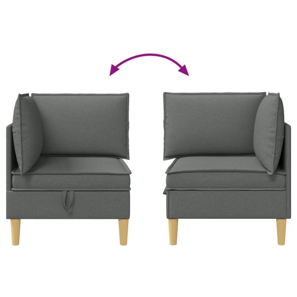 Табуретка с място за съхранение Тъмен сив