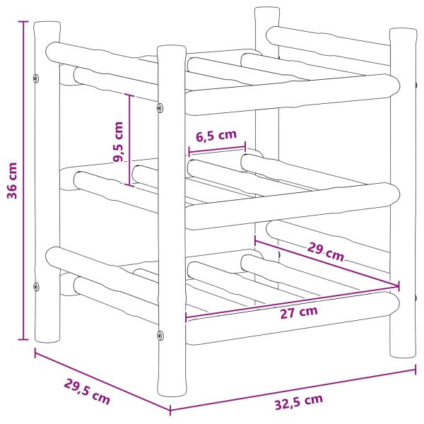 Винен рафт Естествен 32,5 x 29,5 x 36 см Бамбук