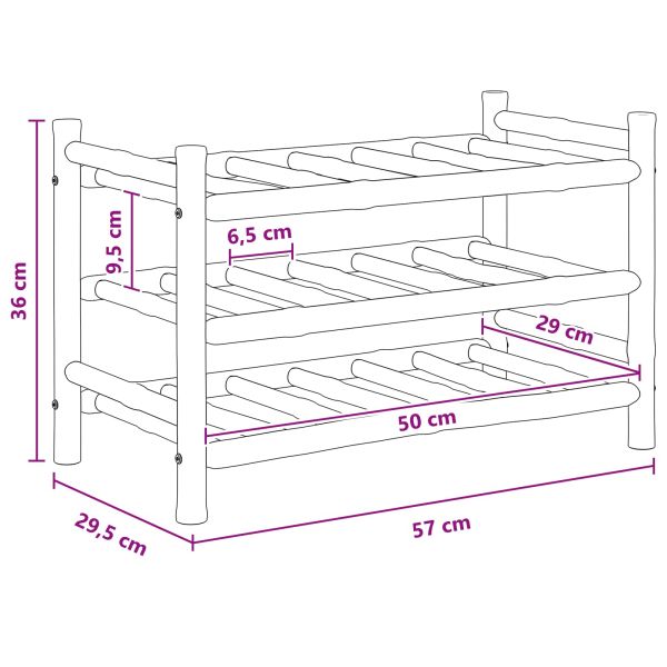 Винен рафт Естествен 57 x 29,5 x 36 см Бамбук