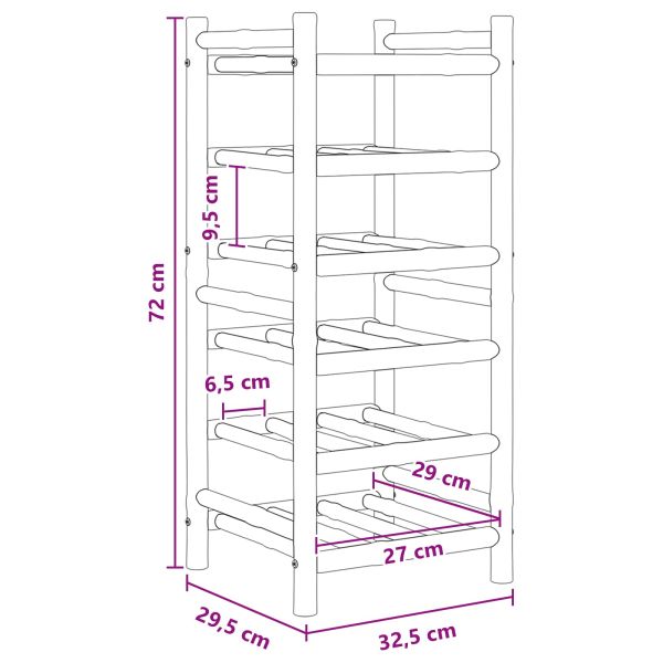 Винен рафт Естествен 32,5 x 29,5 x 72 см Бамбук