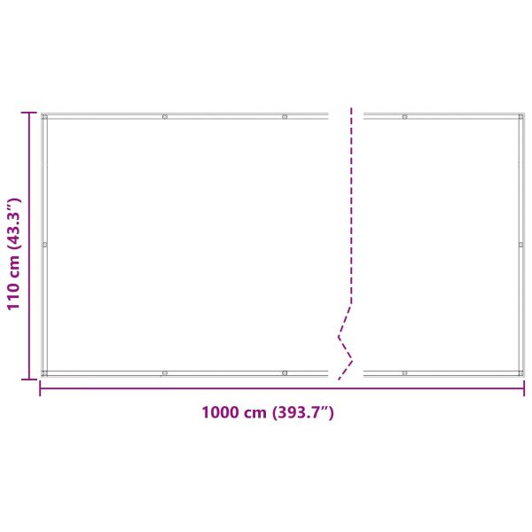 Балконен екран Пясък 110 x 1000 см Оксфордска тъкан