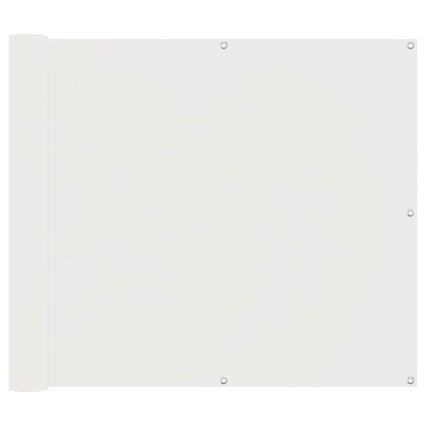 Балконен екран Бял 100 x 500 cm Оксфордска тъкан