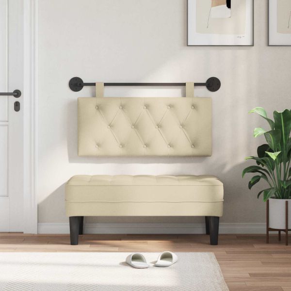 Висяща табла Монтиране на стена Крем 100 x 55 x 7 см текстил