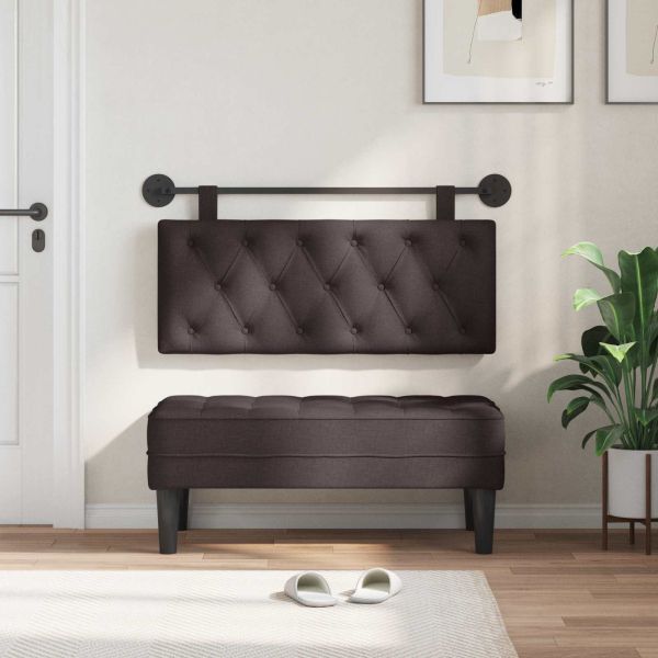 Висяща табла Тъмен кафяв 110 x 55 x 7 см текстил