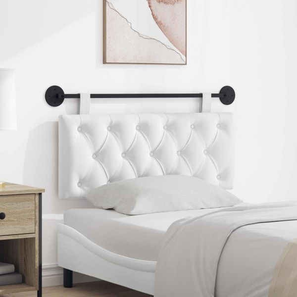 Висяща табла Монтиране на стена Бял 110 x 55 x 7 см текстил