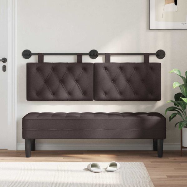 Висяща табла Тъмен кафяв 130 x 55 x 7 см текстил