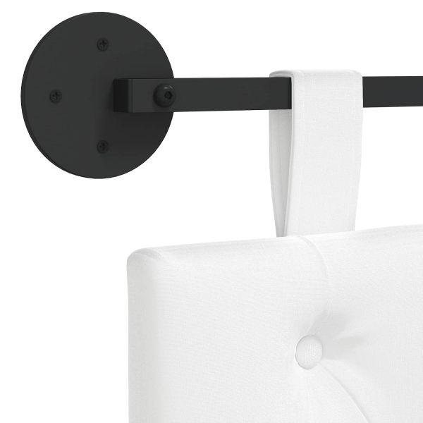 Висяща табла Монтиране на стена Бял 130 x 55 x 7 см текстил